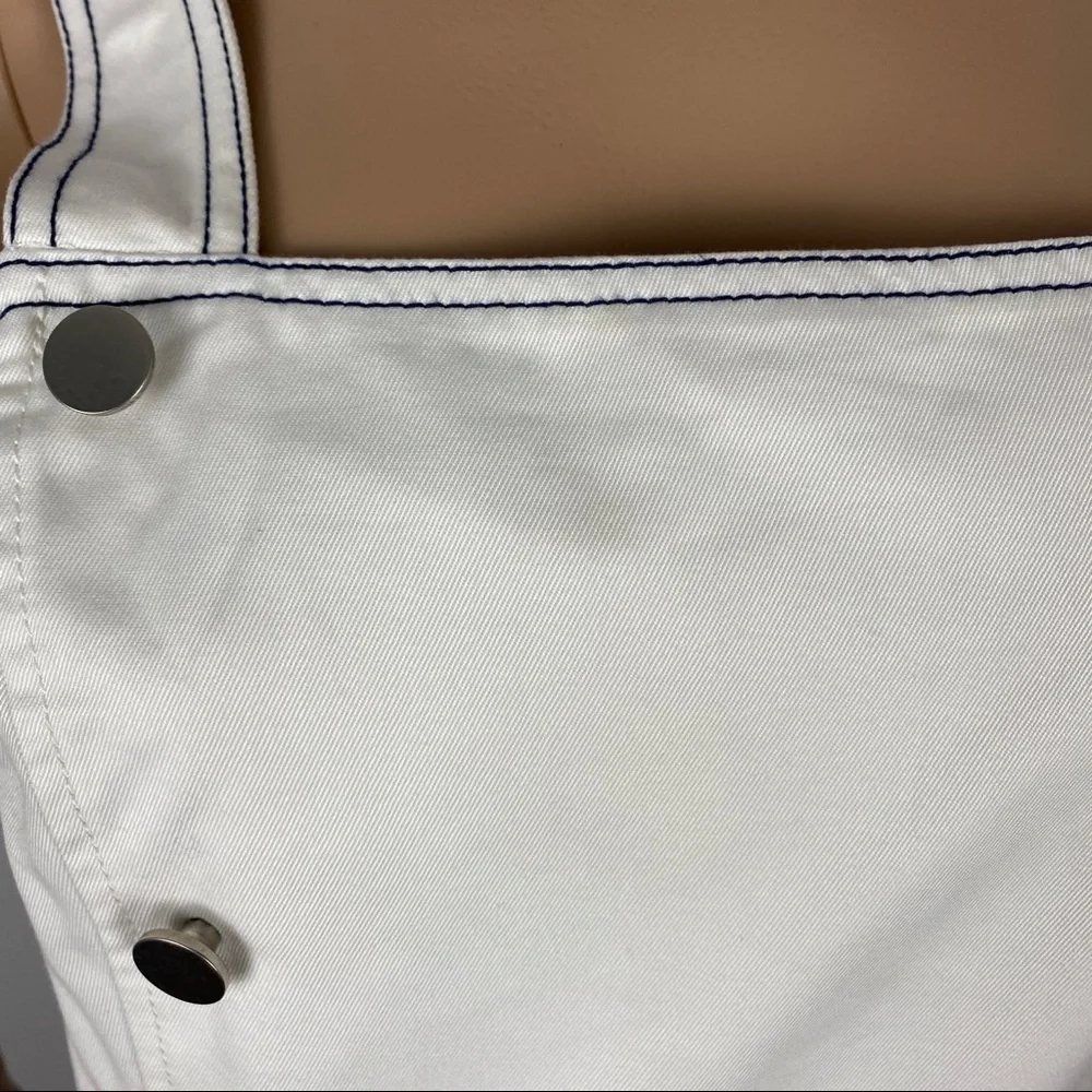 BLDWN WHITE BUTTON FRONT DENIM MINI DRESS - Picture 4 of 13